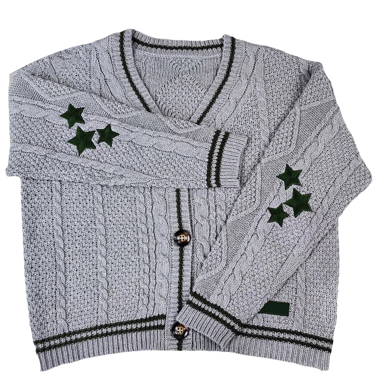 Star Embroidered Knitted Cardigan for Women