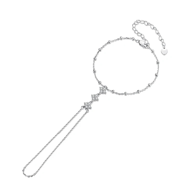 925 Silver Four Leaf Clover Hand Chain