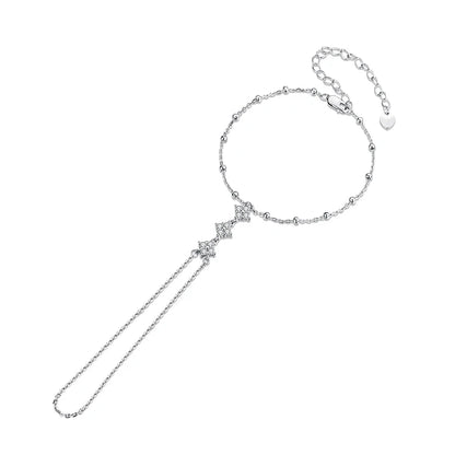 925 Silver Four Leaf Clover Hand Chain