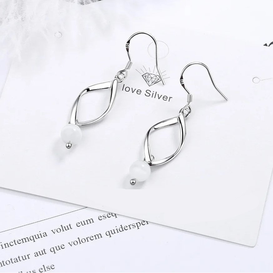 925 Sterling Silver Leaf Dangle Earrings for Women