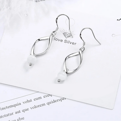 925 Sterling Silver Leaf Dangle Earrings for Women