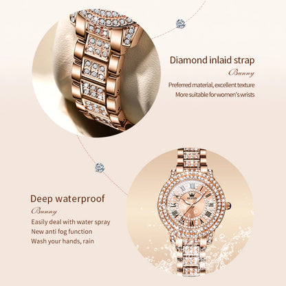 Diamond Quartz Watch for Women Set Gift