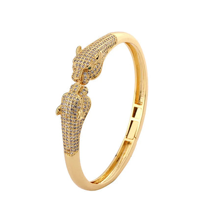 Leopard Zircon Cuff Bracelet
