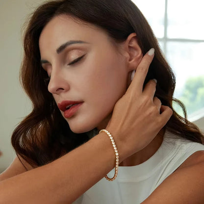 Platinum Plated Multicolor Tennis Bracelet