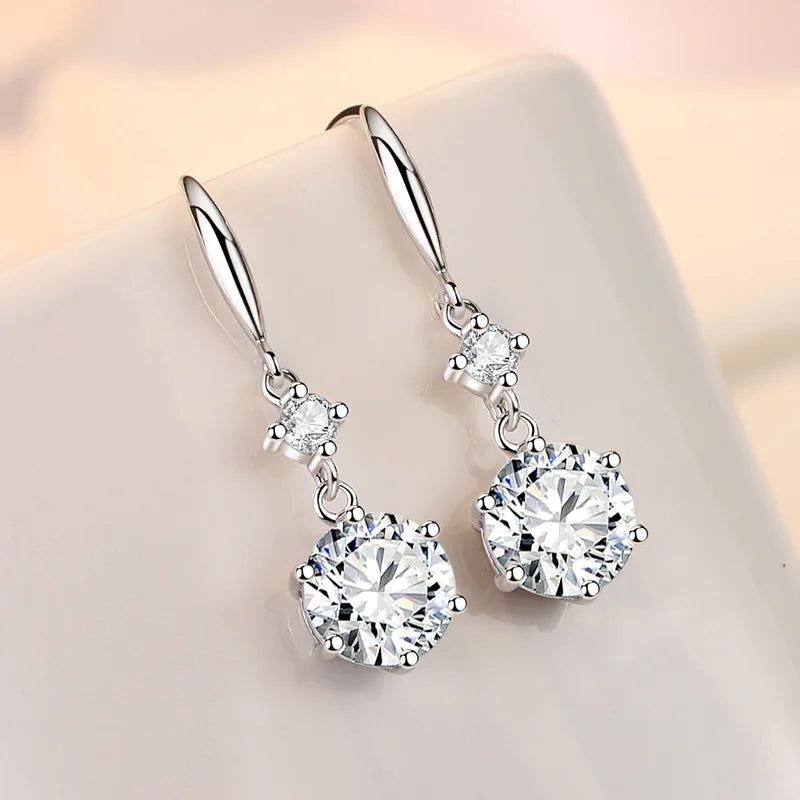 925 Sterling Silver Original Charm Double Hoop Earrings