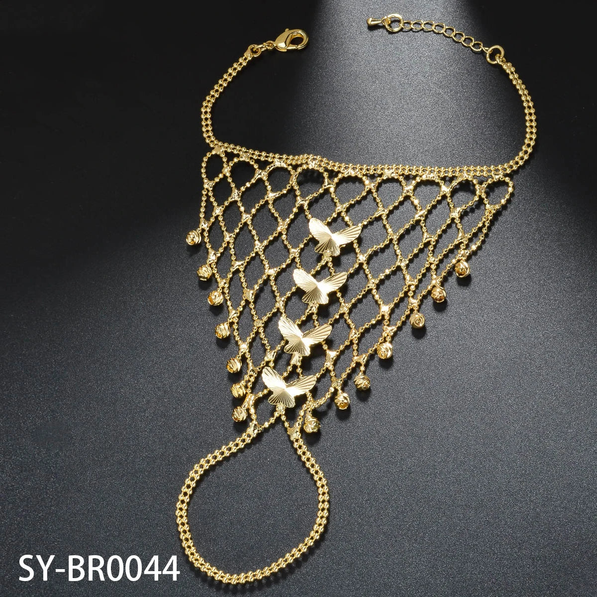 Flower Butterfly Gold Bracelet