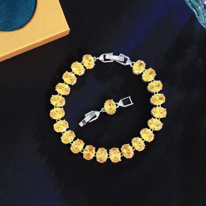 Crystal Tennis Oval CZ Bracelet