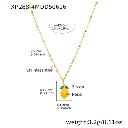 Handmade Lemon Beaded Jewelry Necklace for Women