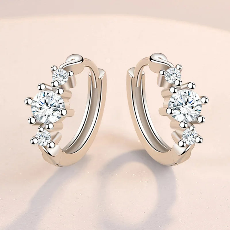 925 Sterling Silver Original Charm Double Hoop Earrings