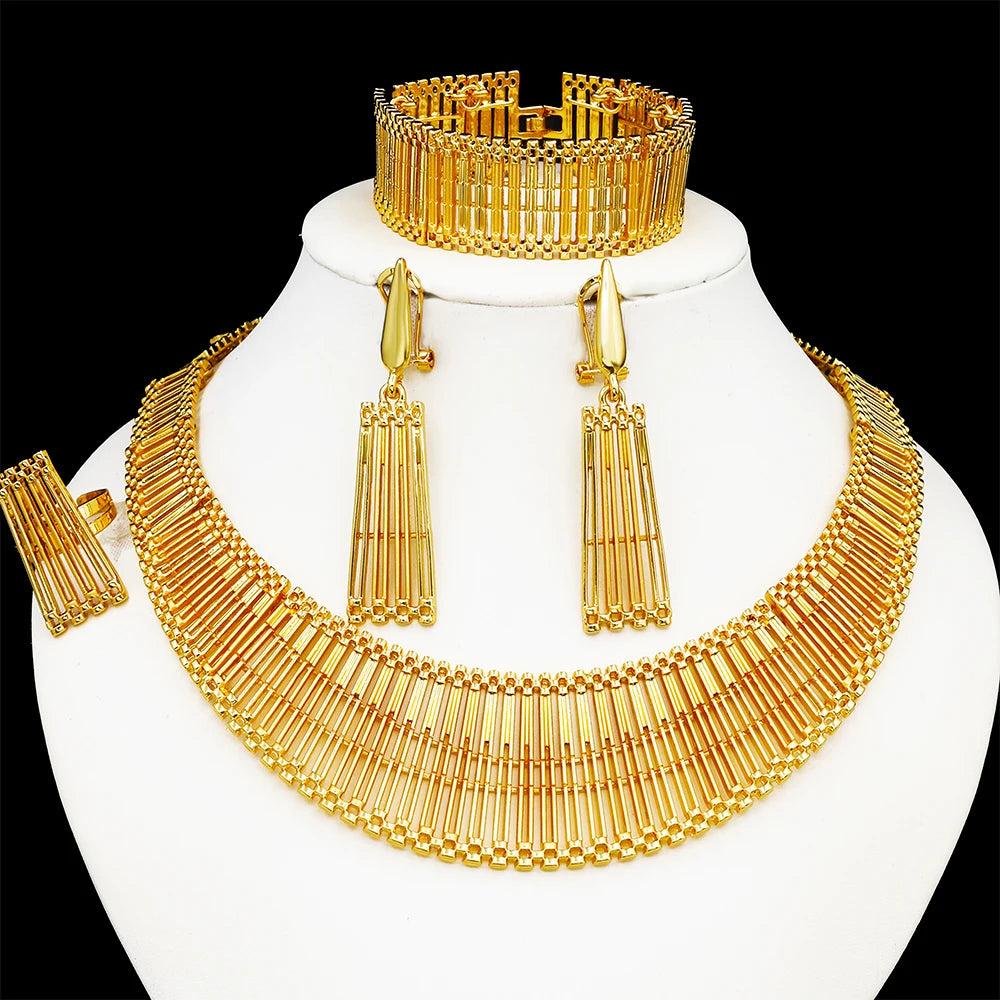 18K Gold Plated Dubai Jewelry Set