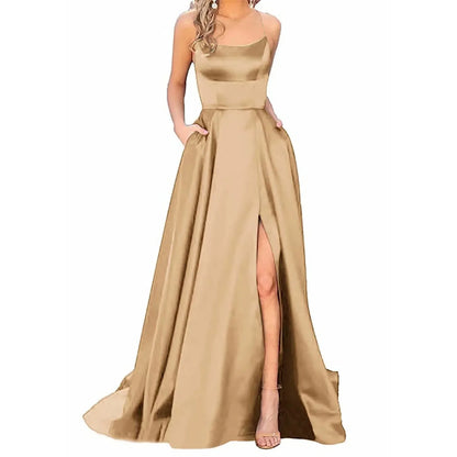 Elegant Halter Off-Shoulder Gala Dress