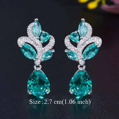 Water Drop CZ Silver Earrings