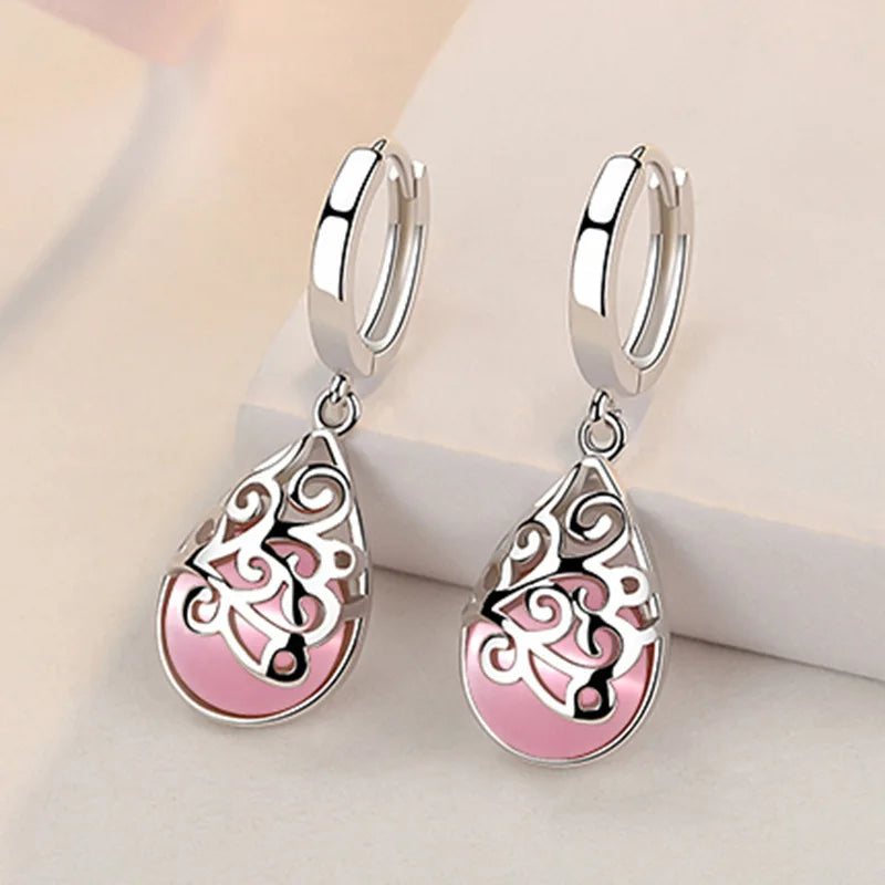 925 Sterling Silver Charm Hoop Earrings
