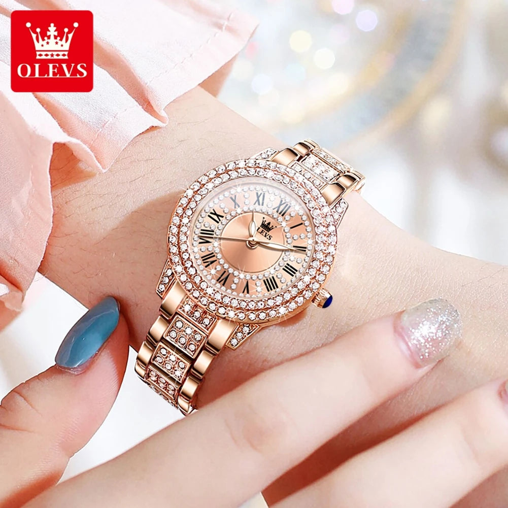 Diamond Quartz Watch for Women Set Gift
