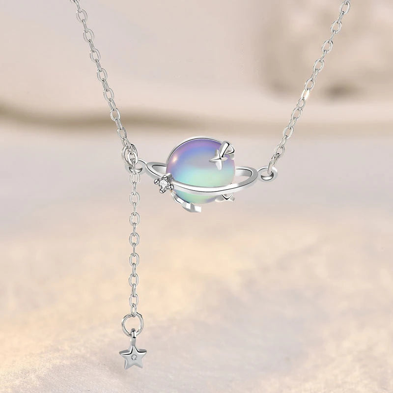 Moonlight Stone Planet Necklace for Women