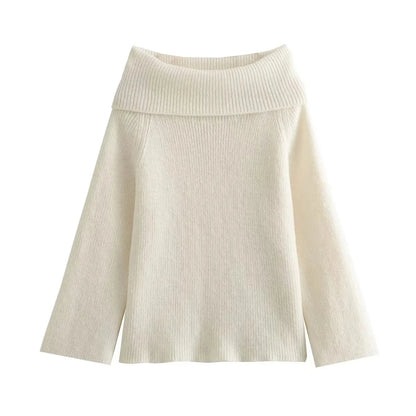 Off Shoulder Knitted Sweater for Women