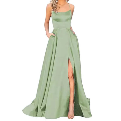 Elegant Halter Off-Shoulder Gala Dress