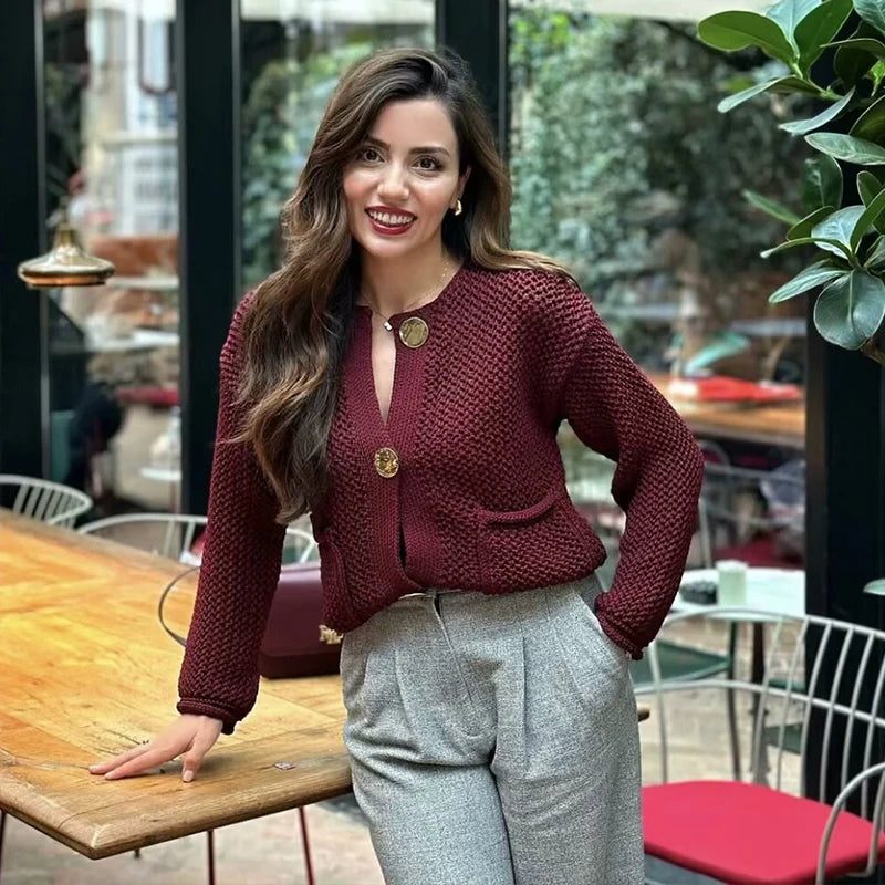 Knitted Button Cardigan for Women
