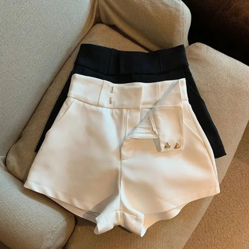 High Waist Black or white A-Line Shorts for Women