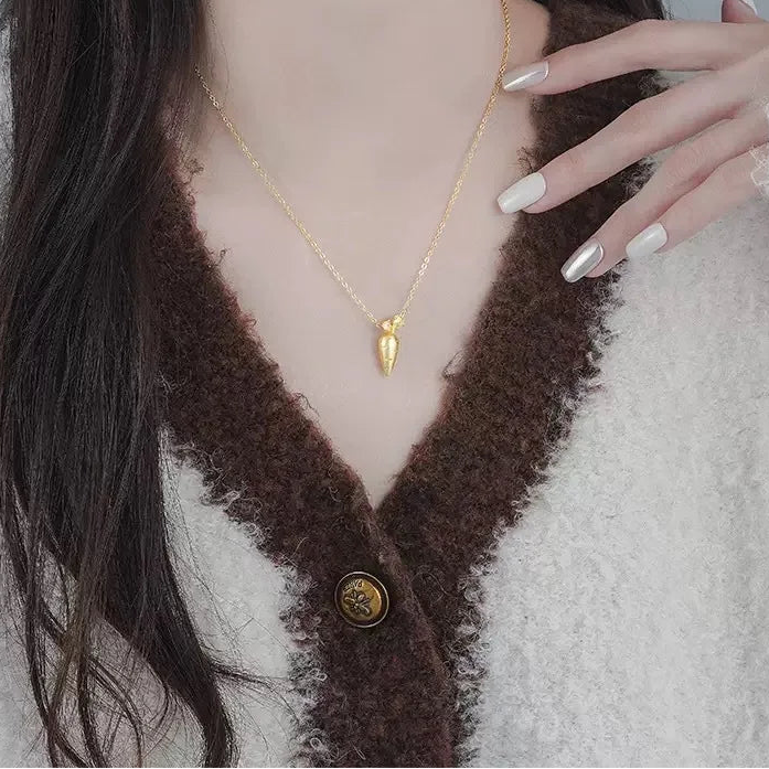 NEC Carrot Pendant Necklace for Women