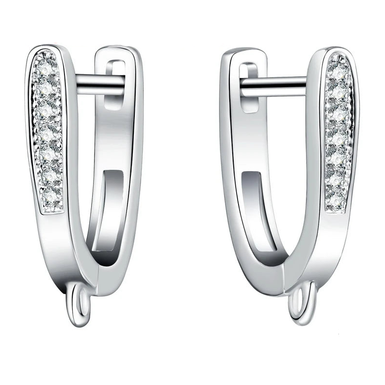 925 Sterling Silver Simulated Diamond Zircon Earrings for Women