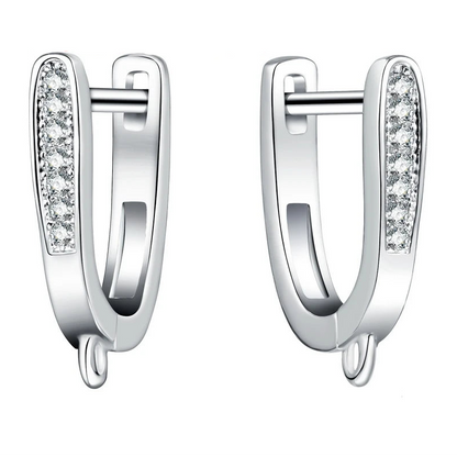 925 Sterling Silver Simulated Diamond Zircon Earrings for Women
