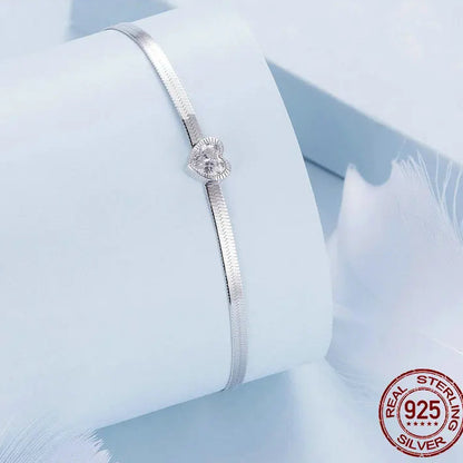 925 Silver Punk Herringbone Snake Bracelet