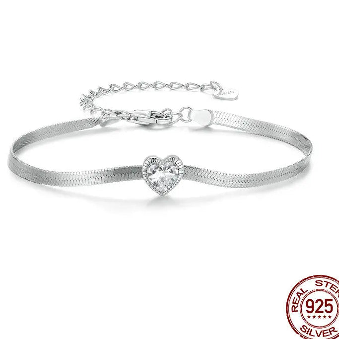 925 Silver Punk Herringbone Snake Bracelet