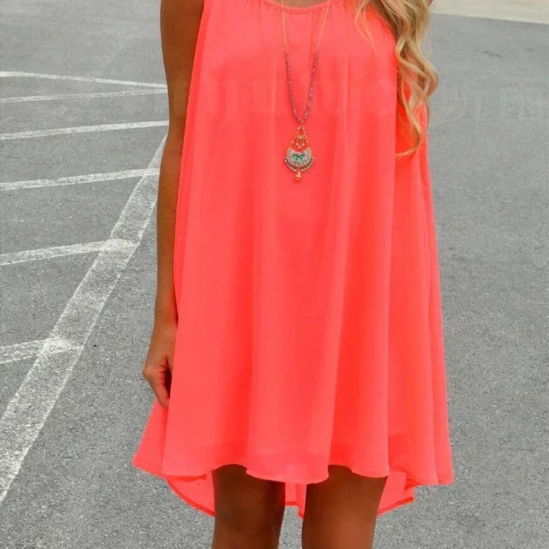 Sleeveless Hollow Out Mini Beach Dress