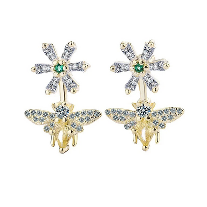 925 Sterling Silver Bee Stud Earrings for Women