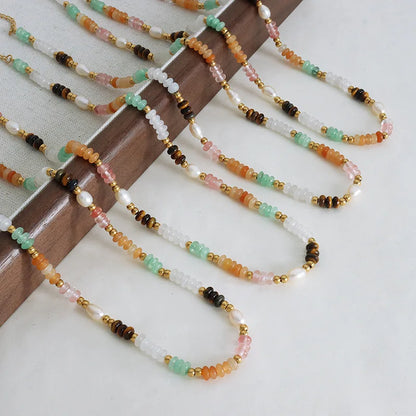 Bohemian Multi-Color Stone Beaded Necklace for Women