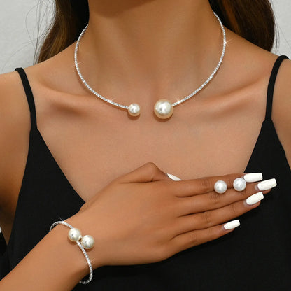 Pearl Rhinestone Bridal Jewelry Set