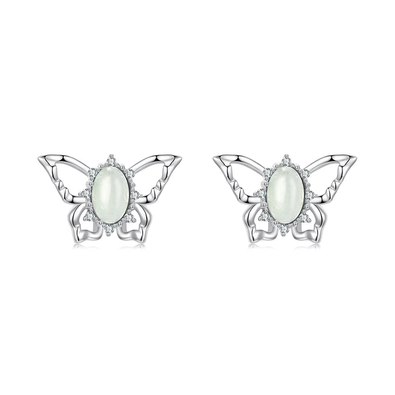 JEW003ER   925 Sterling Silver Cute Butterfly Stud Earrings - Klixstore