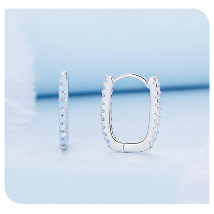 Square Hoop Opal  Jewelry Sets