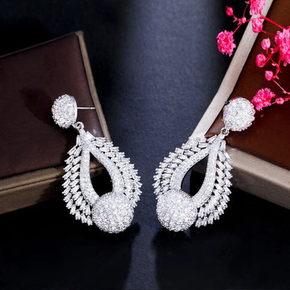 Water Drop Cubic Zircon Dangle Earrings