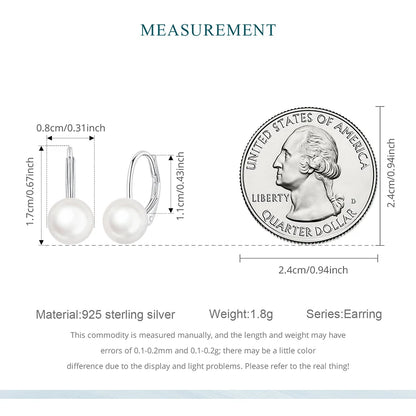 JEW029ER        
 Freshwater Pearl Hoop Earrings Statement Leverback Huggies Earring for Elegant Women 925 Sterling Silver Fine Jewelry - Klixstore