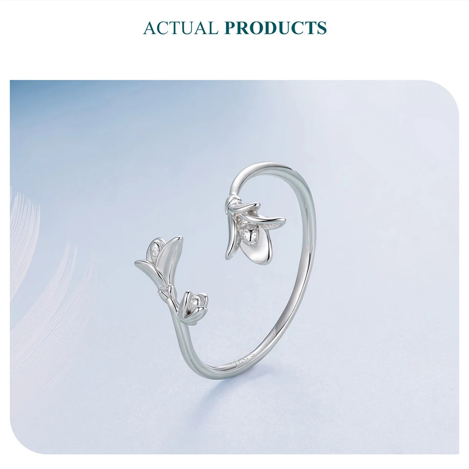 Lavender Flower Open Ring