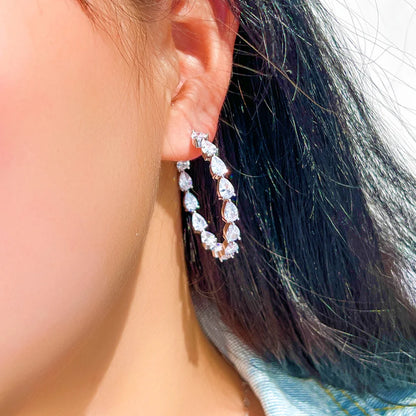 Cubic Zirconia Circle Hoop Earrings
