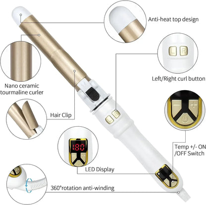 Rotating Ceramic Curling Iron 28mm for Big Waves