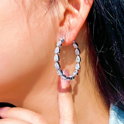 Cubic Zirconia Circle Hoop Earrings