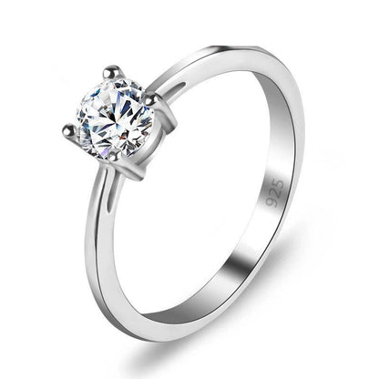 925 Sterling Silver CZ Engagement Ring for Women