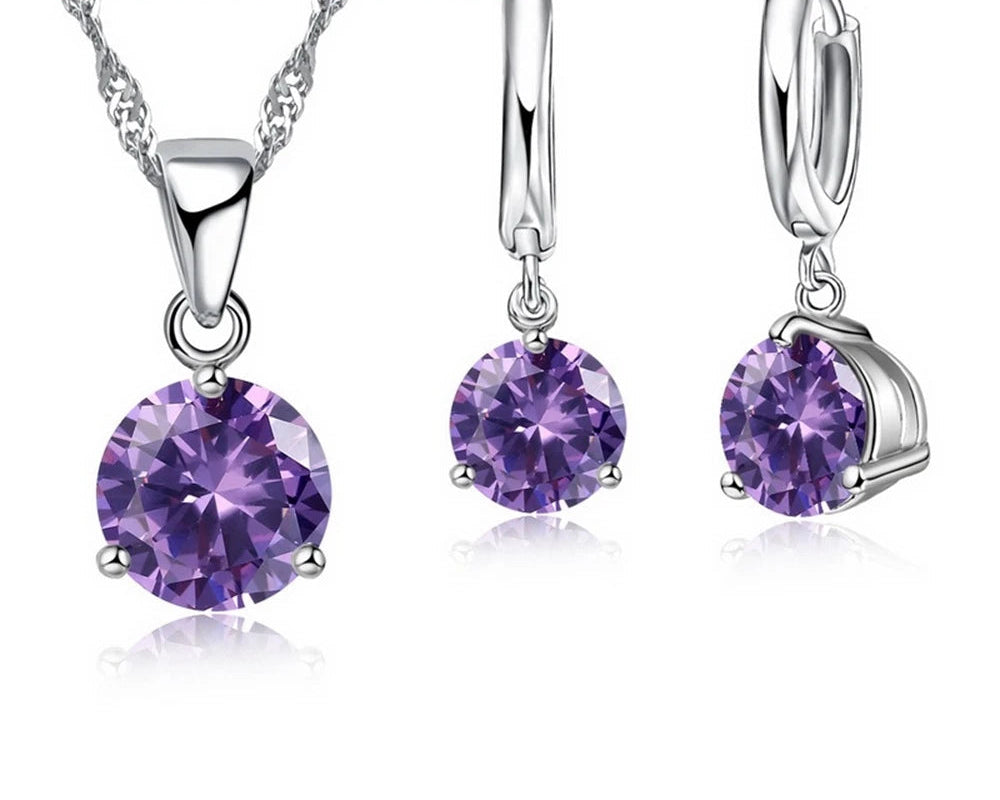 925 Silver Classic Crystal Jewelry Set