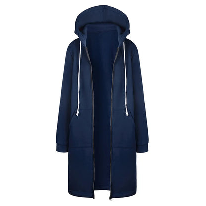 Thick Hooded Zip Up Sweatshirt Dress