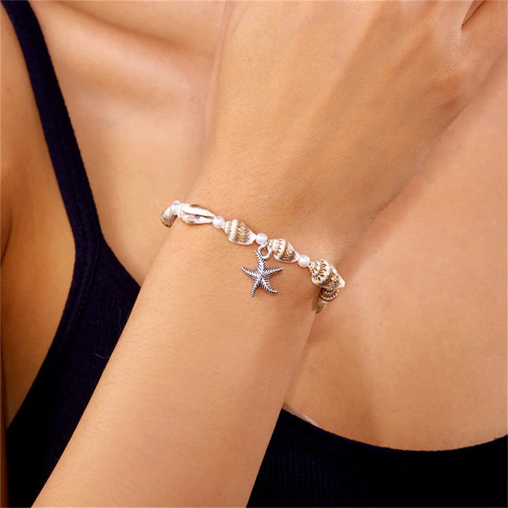 Shell Beads Dolphin Starfish Bracelet