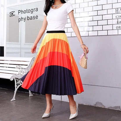 Women's Cartoon Print Pleated A-Line Skirt