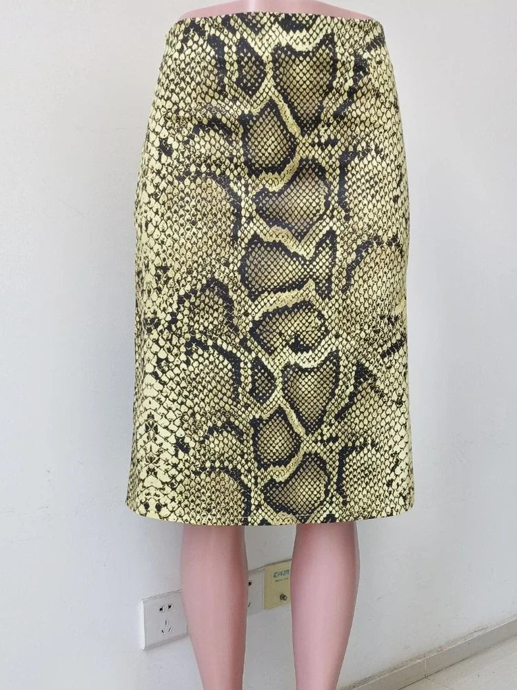 Sexy High Waist Serpentine Skirts Chic