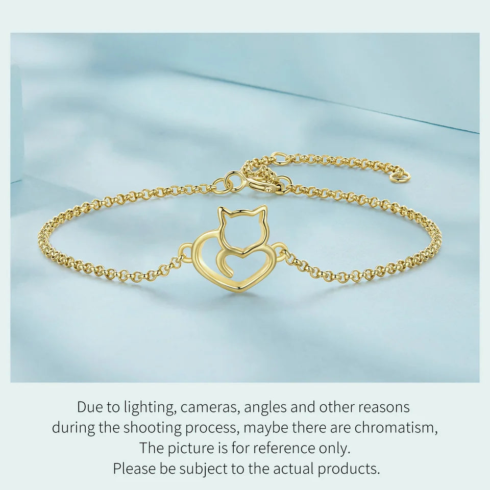 Cat And Heart Bracelets