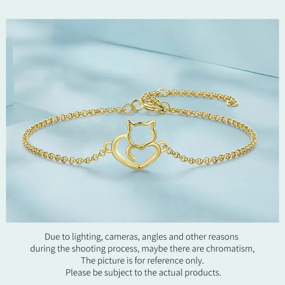 Cat And Heart Bracelets