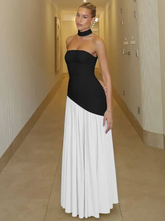 CLO032DJ
Elegant Off Shoulder Sleeveless Long Party Dresses for Women Bandage Backless Asymmetrical Evening Dress Formal Occasion Gowns - Klixstore