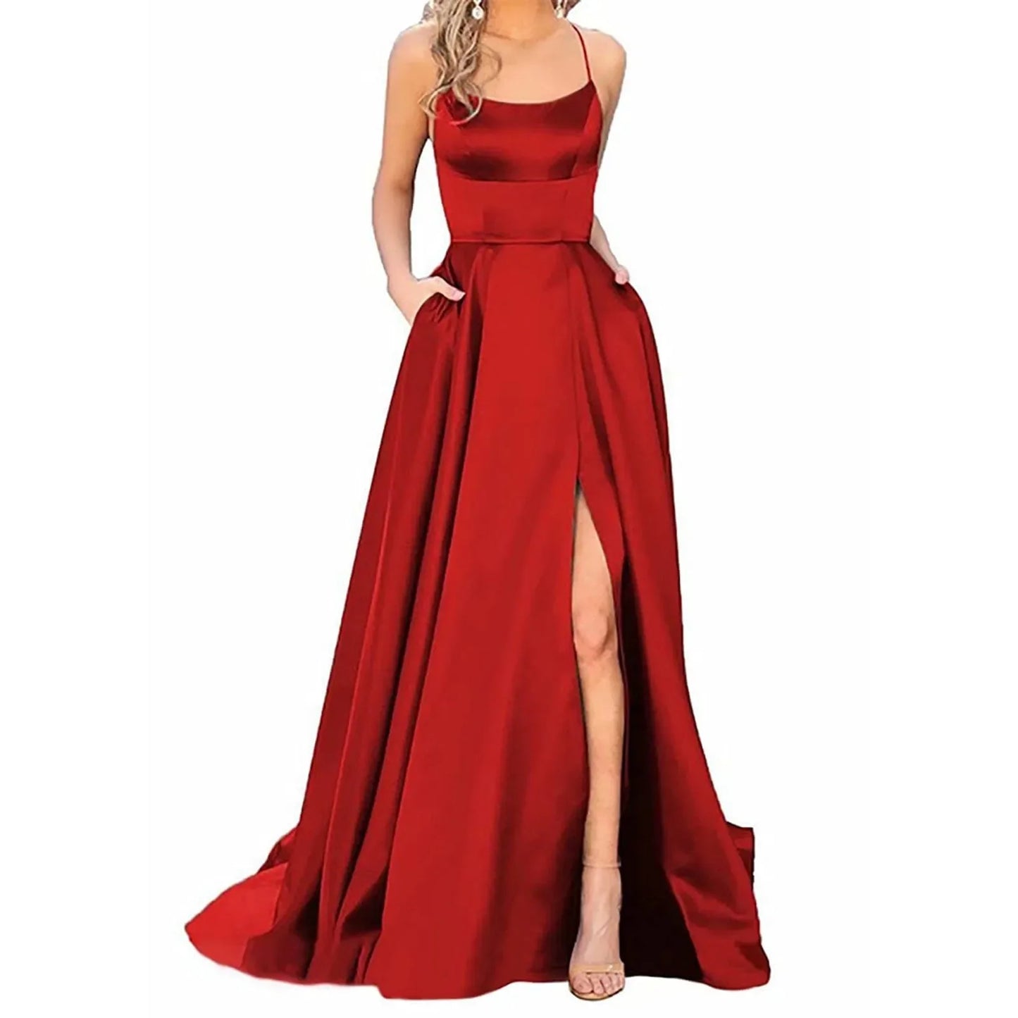 Elegant Halter Off-Shoulder Gala Dress
